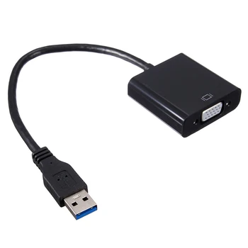 1080P USB 3.0 VGA Displeja Ārējo Video Grafikas Adaptera Kabeli, Lai Win 7 8, Melns