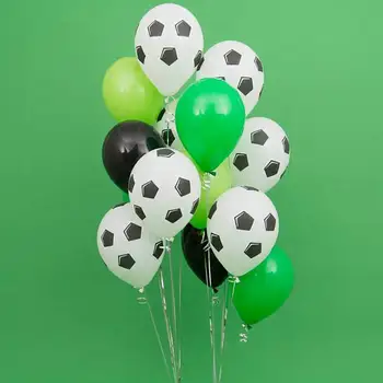 109pcs Futbola Puse Balonu Vainags Komplekts 12inch Melna Zaļa Balta Baloni Futbola Partijas Apdare Bērniem Zēns Dzimšanas dienas svinības Rotaļlietas