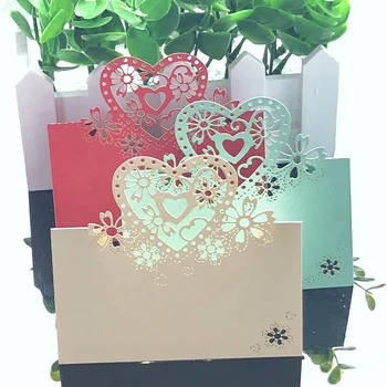 10Colors 50gab Mīlestību Sirdī lāzergriešanas Kāzu Galda Nosaukumu, Vietu Kartes Labu Dekori Kāzu Dekorēšana Dzimšanas dienas svinības Piegādēm