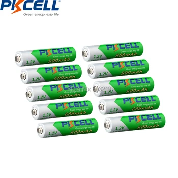 10PCS PKCELL AAA baterijas 600mah 1.2 v NI-MH AAA uzlādējamās baterijas Zema Sevis iztukšošanas aaa baterijas gaismiņa rotaļlietas batteria