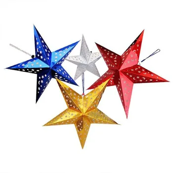 10PCS Papīra Zvaigzni Orements Zvaigžņu Kuloni 3D Pentagramma Abažūrs Ziemassvētku Puse, Dzimšanas dienas Sākuma Piekārtiem Rotājumi, Aksesuāri