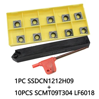 10PCS SCMT09T304 LF6018 karbīda ielikt +1PC SSDCN1212H09 pagrieziena rīks CNC Virpu Turnning griežņu turētājs