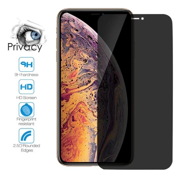 10Pcs/Daudz Anti Spy Rūdīts Stikls iPhone 12 Pro max X XSMAX XR Pilnu Privāto Ekrāna Aizsargs 11pro 6 7 8 Privātuma Stikls
