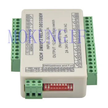 10Pcs WS-DMX-RELEJS-12CH 12 kanāli DMX512 Dekoderā pārslēgt signāla led Kontrolieris releja izejas izmantot tikai kontrolē ievades signāls 12V