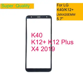 10Pcs/daudz Par LG K40 K12+ K12 Plus X4 2019 X420EM Touch Ekrāns Priekšējā Stikla Panelis Priekšējā Ārējā Stikla Objektīvs LG K40 LCD Stiklu