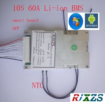10S 30A/40A/60A smart board lipo litija Polimēru BMS/PCM/PCB akumulators aizsardzības pārvalde 10 šūnas 18650 Akumulatoru w/APP