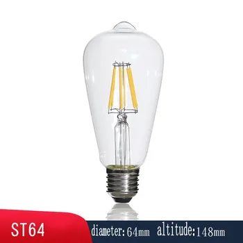 10W 15W, 20W E27 LED Gaismas ST64 Aptumšojami LED Spuldzes Retro Edison Skaidrs, Dzintara Segtu 220V LED Pavedienu Antikvariāts, Antīko Stikla Lampas
