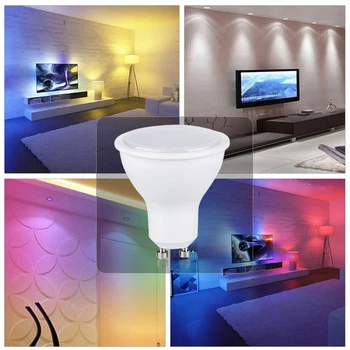 10W Ampoule LED GU10 RGBW LED Prožektoru Spuldzes 85-265V Multi Krāsu RGB GU5.3 Diodes Lampiņa Ar 24 Taustiņu Tālvadības Pulti
