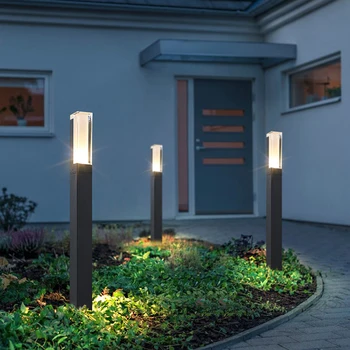 10W LED Dārza Zāliena Lampas Vienkārši Mūsdienu Alumīnija Āra Ūdensizturīgs Eju Pagalmā Villa Ainavu Pīlārs zālienu Lampas AC85-265V