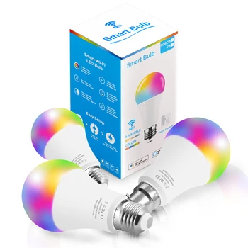 10W LED Smart Spuldzes Gaismas Lampa WIFI Siri Balss Vadība RGB Intensitāti E27 E14 B22 Bāzes AC 85.V-265V Alexa/Google Home IOS /Android