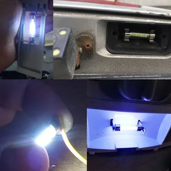 10X 360 Grādu Pavedienu COB LED Stikla Korpusa Auto Gaismas Vīt 31mm 36mm 39mm 41mm Interjera galda Lampas Auto numura zīme Spuldzes