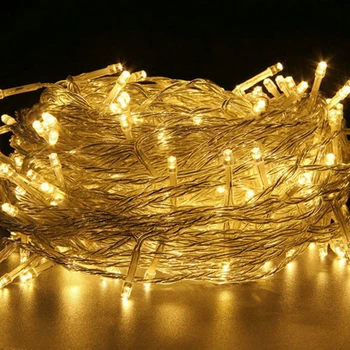 10m 30m 50m Ziemassvētki Āra Ziemassvētku apgaismojums LED String Gaismas Luces Decoracion Pasaku Gaismas Svētku Gaismas Apgaismojums Koku Vainags