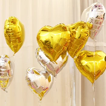 10pcs 18inch 45cm tīra sirds alumīnija folijas baloniem hēlijs globos kāzu laulības, dzimšanas dienas svinības dekoru Valentīna Dienas piegādes