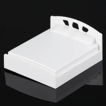 10pcs Balts 1/50 O Mēroga divguļamā Gulta Modelis Lelles Māja, Guļamistabas Mēbeles Vilcienu Modeļu Lelle Mājā Istabu Box Mājas Modelis