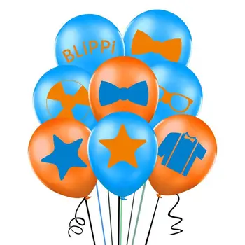 10pcs Blippi tēmu dzimšanas dienas svinības dekorēšana, baloni, baby baby puse, dzimšanas dienas paketes 12 collu lateksa baloni, bērnu duša