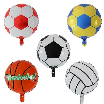 10pcs Futbola Baloni Basketbols Volejbols Alumīnija Folija Baloni, Bērnu Dzimšanas dienas svinības Dekoru Piegādes futbola Balao zēniem rotaļlietas