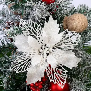 10pcs Mākslīgā Mirdzēt Ziedi Ziemassvētku Eglīte Kritums Rotājumi Simulācijas Zīda Ziedi Kāzu Brīvdienu Puse Mājas Dekoru