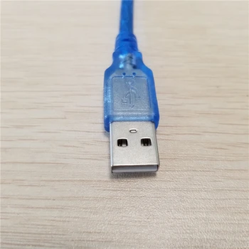 10pcs/daudz 30cm USB 2.0 Type A Male-B Vīriešu ( ESMU BM ) Adapteri Converter Īsu Datu Kabelis Vadu Printeri Zila