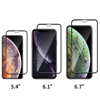 10pcs/daudz 9D Pilnībā Segtu Rūdīts Stikls iPhone 12 pro max 12 mini Protectiv Stikla sprādziendrošas Ekrāna Aizsargs, Stiklu Plēves