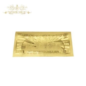 10pcs/daudz Suvenīru Amerikā USD 100 Dolāru Zelta Banknošu 99.9% Zelta Folija Rēķinu Savākšanas Replica