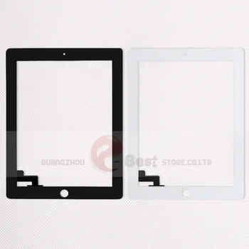 10pcs/partija, Touch Screen Stiklu Nomaiņa Digitizer iPad 2 Digitizer Touch Screen ar līmi A1395 A1396 A1397