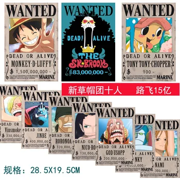 10pcs/set Jaunākās plakātu Viens Gabals Monkey D. Luffy Nami Sanji Usopp Zoro Anime nav Uzlīme Vēlējās, Lai Fona Režīmā plakāts ST31