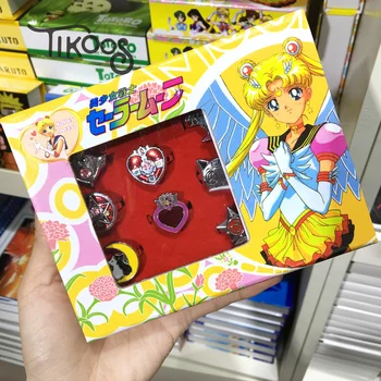 10pcs/set Modes rotaslietas, gredzens Anime Diezgan Karavīrs Sailor Moon cat gredzeni Sievietēm, meitenēm, Dāvanu
