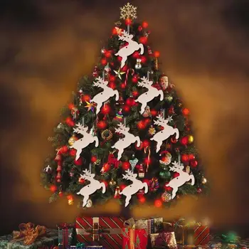 10pcs/set Sniegpārslas Star Santa Claus Zābaki Zvani Ziemassvētku Eglīte Karājas Koka Rotājumi Puse, Ziemassvētku Rotājumi Mājās