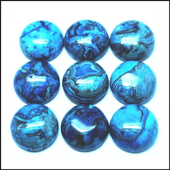 10pcs zils akmens zilā jaspe akmens cabochons nav caurumu pelēks jaspr semi precious akmens, Akmens KABĪNES 16MM