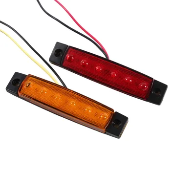 10x 6 LED Indikators Sānu Gabarītlukturi Likvidēšana, Vieglo Automašīnu Van Treileru, Kravas auto Dzeltenās /Sarkanās Krāsas
