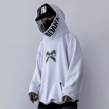 11 BYBB IR TUMŠS Hip Hop Streetwear pelēkā vārna sporta Krekls Mens Atstarojošs Izšuvumi Harajuku pelēkā vārna Taktiskās Funkcijas Kapuces Džemperis