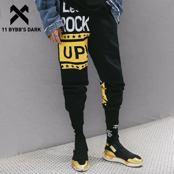 11 BYBB IR TUMŠS Vēstuli Iespiesti Kravas Bikses 2019 Hip Hop Harajuku Streetwear Elastīgs Viduklis Treniņbikses Vīriešiem Joggers Harēma Bikses