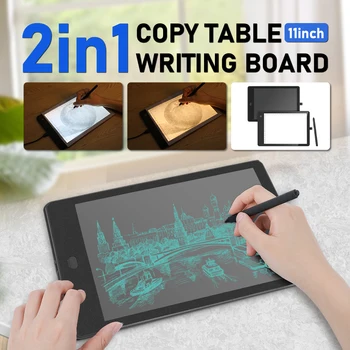 11 Collas Kopēt Valdes LCD Krāsošana Rakstīšanas, Zīmēšanas Valdes Art Grafikas Pad 2 in 1 LED Izsekošanas Gaismas Pad Art Grafikas Tabletes