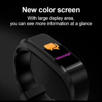 115Plus Smart Bluetooth Aproce Sporta Smart Watch Sirds ritma Monitors Darbības Fitnesa Tracker Smart Aproce
