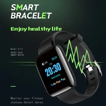 116 Plus Smart Skatīties Aproce Sporta Fitnesa Asinsspiediens, Sirdsdarbības Zvanu Ziņu Atgādinājums Android Pedometrs D13 Smart Skatīties
