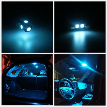 11Pcs White LED Spuldzes Interjera Pakete Komplekts Ford Fusion 2006 2007 2008 2009 Karte Dome Licence Plate gaismas Ford B-06