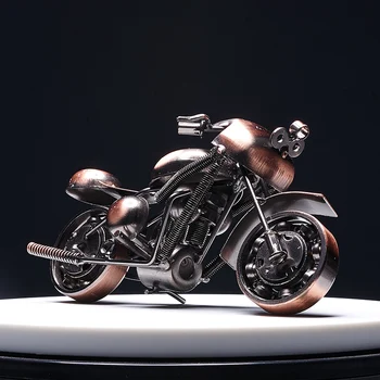 11cm/14cm Motocikla Modeli, Retro Motoru Statuetes Metāla Apdare Roku Dzelzs Motociklu Prop Vintage Mājas Birojam Dekors Bērnu Rotaļlietas