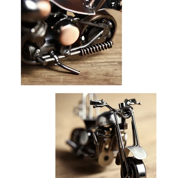 11cm/14cm Motocikla Modeli, Retro Motoru Statuetes Metāla Apdare Roku Dzelzs Motociklu Prop Vintage Mājas Birojam Dekors Bērnu Rotaļlietas