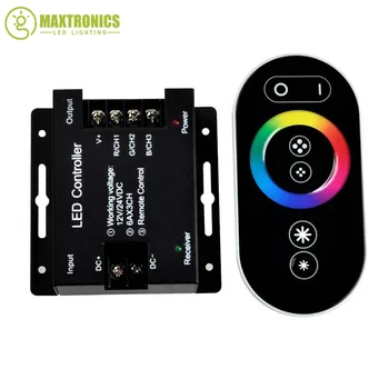 12-24V 18A RF Tālvadības Wireless Touch Pad Paneļa RGB LED Kontrolieris kontroles 5050 3528 RGB Gaismas RGB Kontrolieris Bezmaksas piegāde
