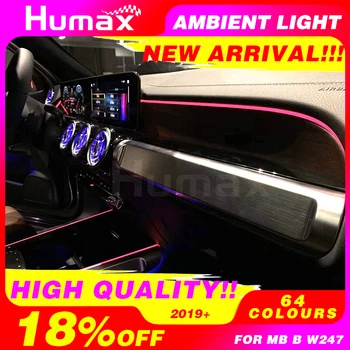 12.25 LED Izgaismotas Apkārtējā Lampas Atmosfēru Gaismas 64 Krāsu Fit mercedex bens B W247 2018+