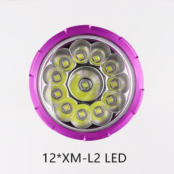 12*XM-L2 LED Niršanas Lukturīti 8000lm Spēcīgu Profesionālu Akvalangistu niršanas lampas Zemūdens Lāpu 18650 26650 USB lādētāja