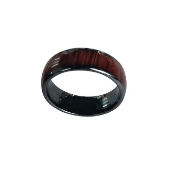 125KHZ vai 13.56 MHZ RFID Keramika Koka krāsu Smart Pirksta Gredzenu Valkāt Vīriešu vai Sieviešu