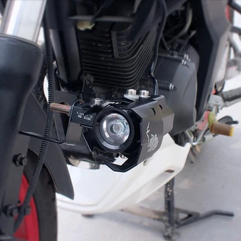 125W 2GAB 12V U8 Motociklu LED priekšējo Lukturu Led dienas gaitas lukturi Moto vietas, galvas Gaismas Lampa 4 Krāsas apvalks 125W motociklu uzmanības centrā ar Slēdzi