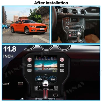 128GB Tesla Ekrāna Carplay Ford Mustang 2016 2017 2018 2019 Android 9 Vienības Automašīnu Multimediju Atskaņotājs, GPS, Radio, Audio Stereo