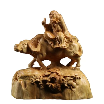 12CM Vecais Kapteinis Laozi statuja Lao Tzu skulptūru mūsdienu mākslas koka tibetas statua home decoration accessories