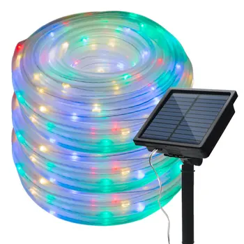 12M LED Āra Saules Lampas 50/100 Trosi, Cauruli String Pasaku Brīvdienu Ziemassvētku Puse, Dārza Ūdensizturīgs Gaismas
