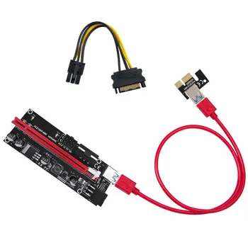 12PCS Augstas Kvalitātes VER 009S PCI-E 1X, lai 16X LER Stāvvadu Kartes Extender PCI Express Adapteri USB 3.0 Kabelis, Barošanas BTC