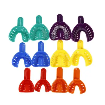 12Pcs Krāsains Zobu nospiedumu Paplātes, Plastmasas Materiāli, Zobu Turētāju Komplekts Zobu Teknes, Materiāli Pieaugušiem Bērniem Mutes dobuma Kopšanas Līdzeklis