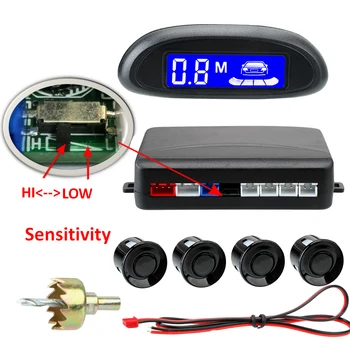 12V DC LCD Automašīnas Novietošanas Sensors, Parking Sensoru Sistēmu, Auto Automātiskā Parktronic Auto Atpakaļgaitas Radaru Svilpe Detektoru Sistēmas