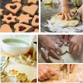 12pcs Uzstādīt Nerūsējošā Tērauda Cepumu Sīkfailu Pelējuma Virtuves Bakeware 3D Cookie Cutter DIY Cepšanas Dekoru Konditorejas Mīklas Griešanas Pelējuma Rīks